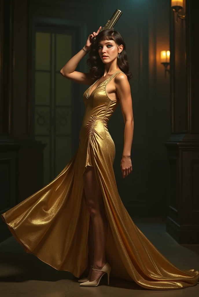 really intricate background, masterpiece, ultra realist, Antique Gold dress<lora:add_detail:0.6>