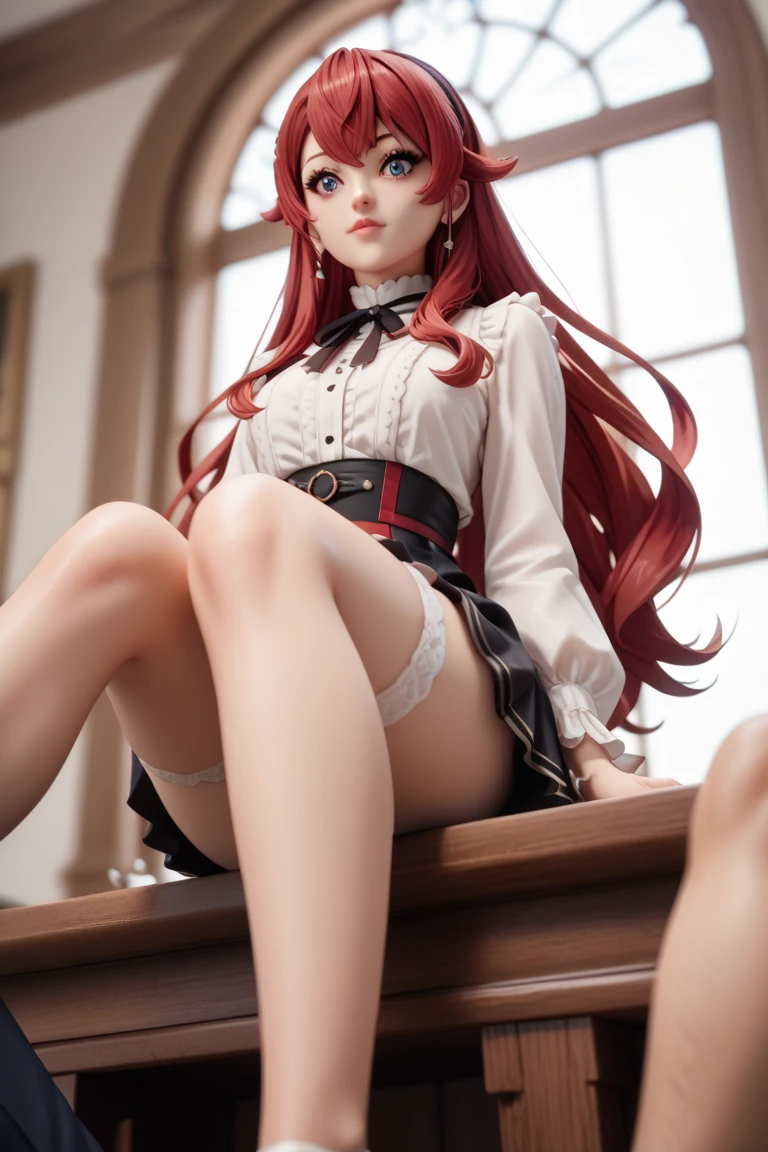 ((photo by full body)), ((photo realist)), 1 girl, (waistcoat: 1.2), 8K, high resolution, finely detailed skin, lingerie, Lenore de Castlevania, vampyre, Red hair, overskirt, toned legs, jumping, dominant, Low angle, upoverskirt, athletic, skinny, toned, smaller body, Waist slender, Lying sideways, being fucked, ???, penetration, ?????, sensuous, wet pussy, fucked from behind, lying down 
