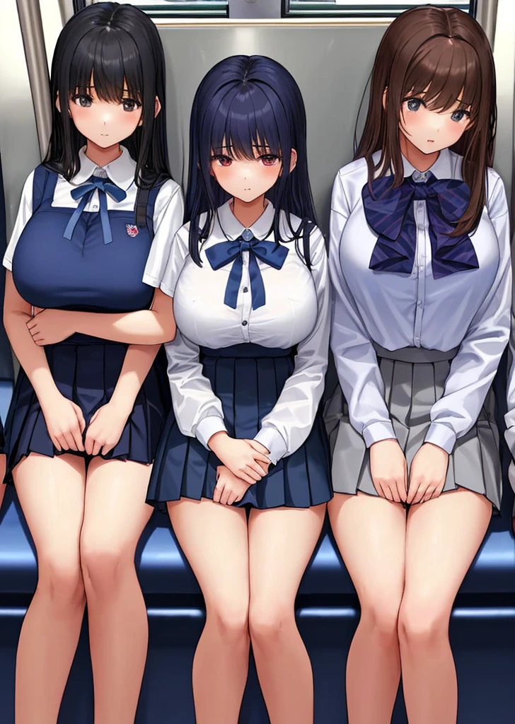 high school girl、Dressed in high 、School classroom、(Big Breasts)、((独奏))、one girl、smirk、Crossing legs