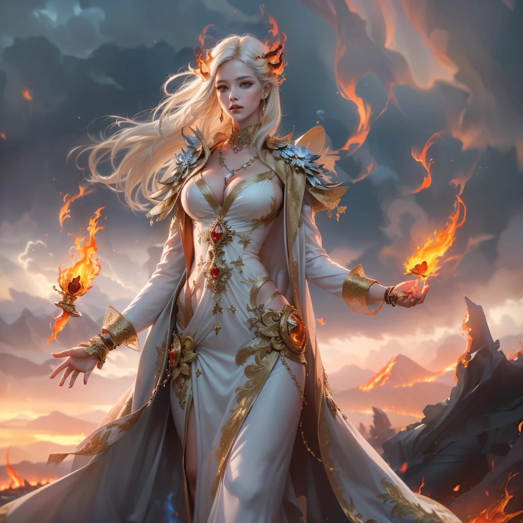 Fire queen using flames on  the frost queen