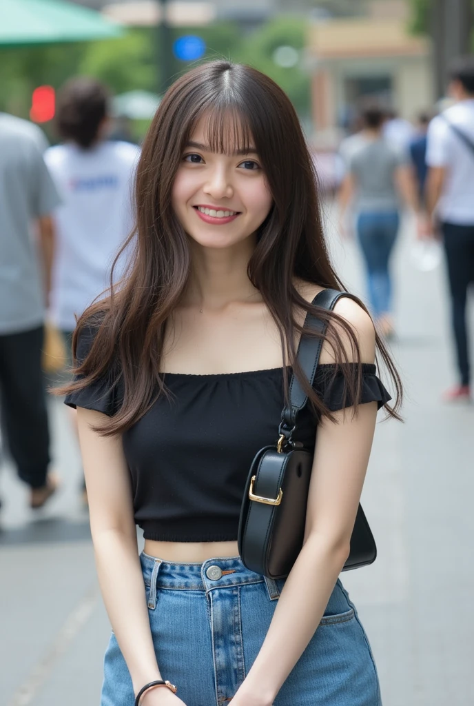 masterpiece, best quality, extremely detailed CG unity 8k wallpaper,
a cute girl,
girlfriend, casual clothes, smile,
amusement park, at night, detailed background, from side,