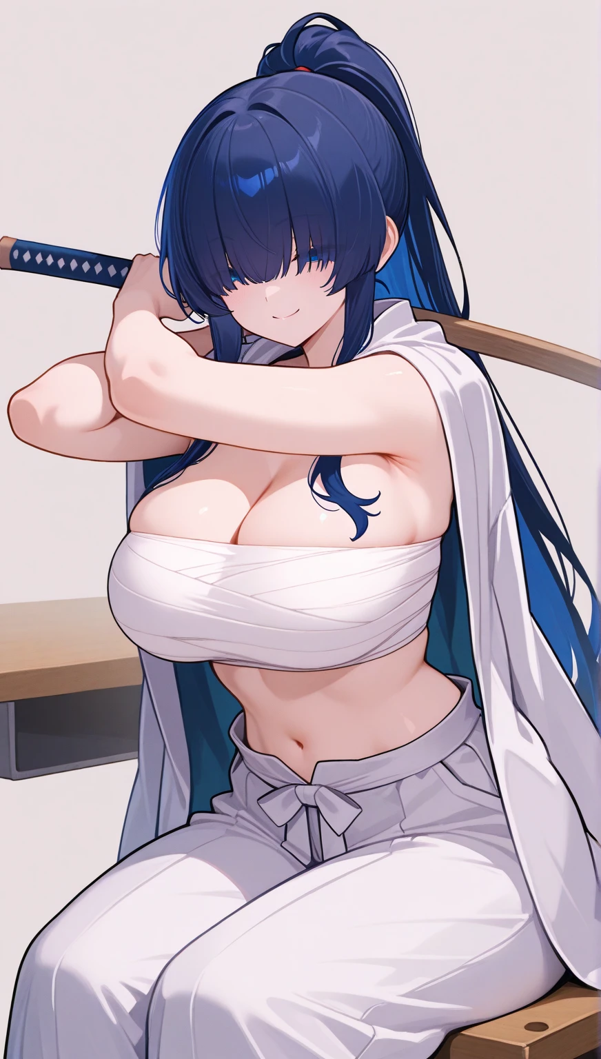 rinko,ponytail,mature female,large breasts,messy hair style,wavy long hair,blue hair, hair between eyes, purple eyes,cleavage,(short karate gi,:1.2),(no bra,underboob:1.1),(no pants,micro panties:1.2),(sweat gleaming skin:1.1), outdoors,sunlight, spotlight effect,bright sky, blue sky with clouds,strong wind, (old castle),(highres, high quality:1.1), intricate details, cinematic lighting, 1girl,(red blush,embarrassed from),dynamic fighting pose,(fighting stance, kung hu pose, kung fu action, dynamic angle, battle:1.3),dynamic angle,from below,cameltoe,show off panties,nipple,pussy focus