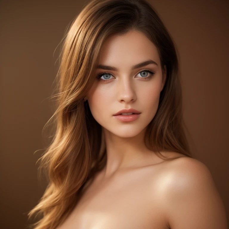 Fashion model 20 years old, [Close-up]]]], [[Chest]]]], [Neck]]]], [Shoulder]]]], perfect eyes, perfect iris, perfect lips, perfect teeth, perfect skin, soft front light, glow, HDR, (muted colors: 1.2)