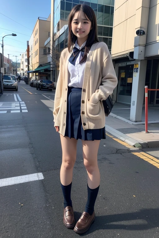 bob cut、14 year old beautiful girl、school uniform、underwear、The crotch is visible、squat、high school girl