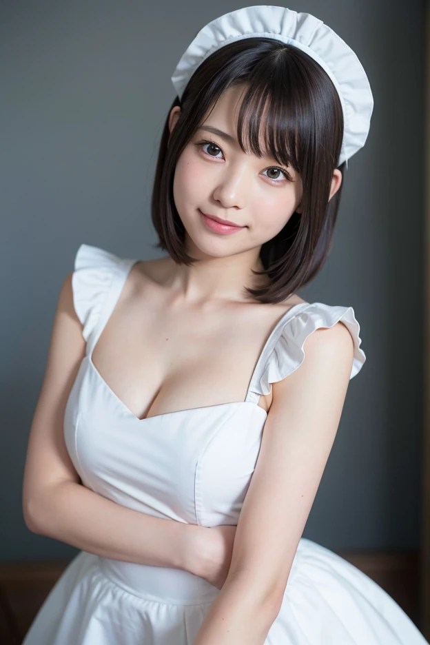 (Best quality: 1.5), (Real: 1.5), (1 person: 1.5), (masterpiece), (Skinny body:1.5), full body, (Highly detailed), (High resolution), 8k, (slightly saggy and medium breasts), Natural colored lips, Japanese woman, 24 old girl, thin eyebrows, beautiful and elegant face, cute face, arched thin eyebrows, (big eyes with a good balance between the left and right sides), cute eyes, beautiful eyes, beautiful thin nose, beautiful face line, fair skin, beautiful and graceful features, natural bangs, beautiful and thin nose, beautiful skin , medium bob hair, (bob hair:1.5), natural bangs, perfect and beautiful facial features, slim face and figure, (bright lighting), (professional lighting:1.5), (frontal lighting), beautiful cleavage, 1 girl, cute and sexy 24 old woman, slim Japanese woman, fair skin, (cute smile), Beautiful breasts, Large window room , Beautiful hip line, (slim hips:1.2), beautiful slim thighs, (Japanese idol:1.5), Beautiful detailed skin, (White Micro Mini Skirt Nurse Costume: 1.5), (White Micro Bikini), White Cute pose, (Mini Skirt Nurse Costume),
