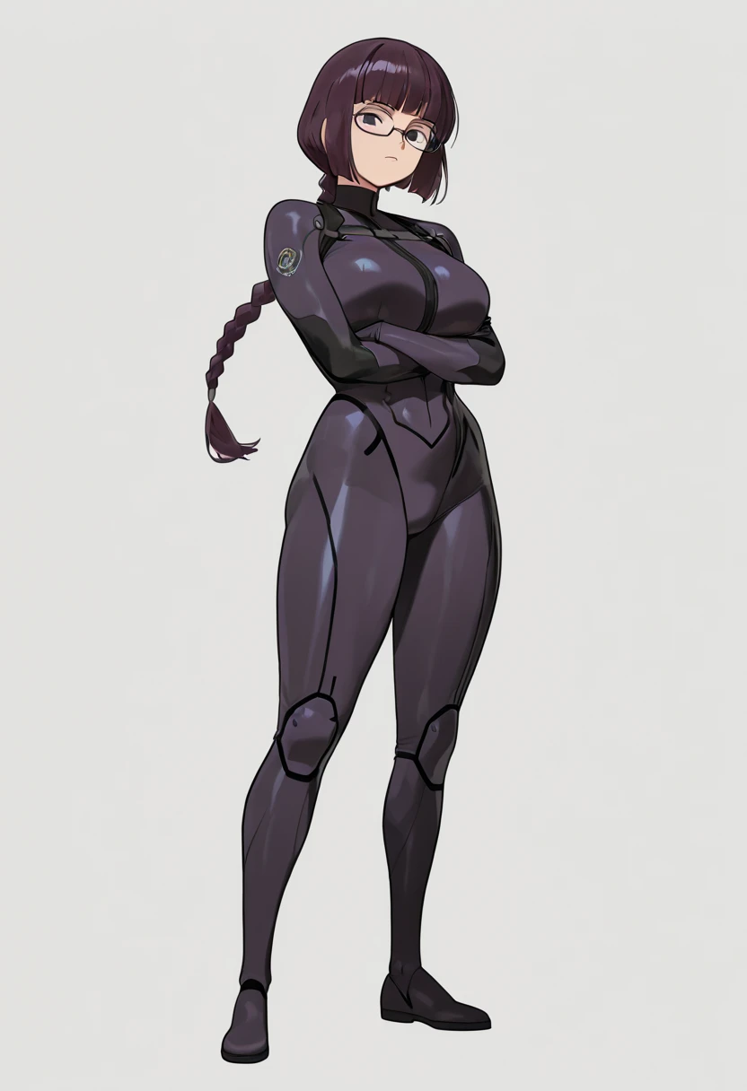 anime waifu bodybuilder, beautiful face, smiling face, perfect body, fit body, abdomen, large breasts, muscular, ((hair) long and blonde), ((clothing) white colored tight swimsuit, torn), (torn cape at the tip covering the body of black color, and hood covering the head of black color), character A2, (white and torn bandages on the arms and legs), (viewer has an isometric vision)