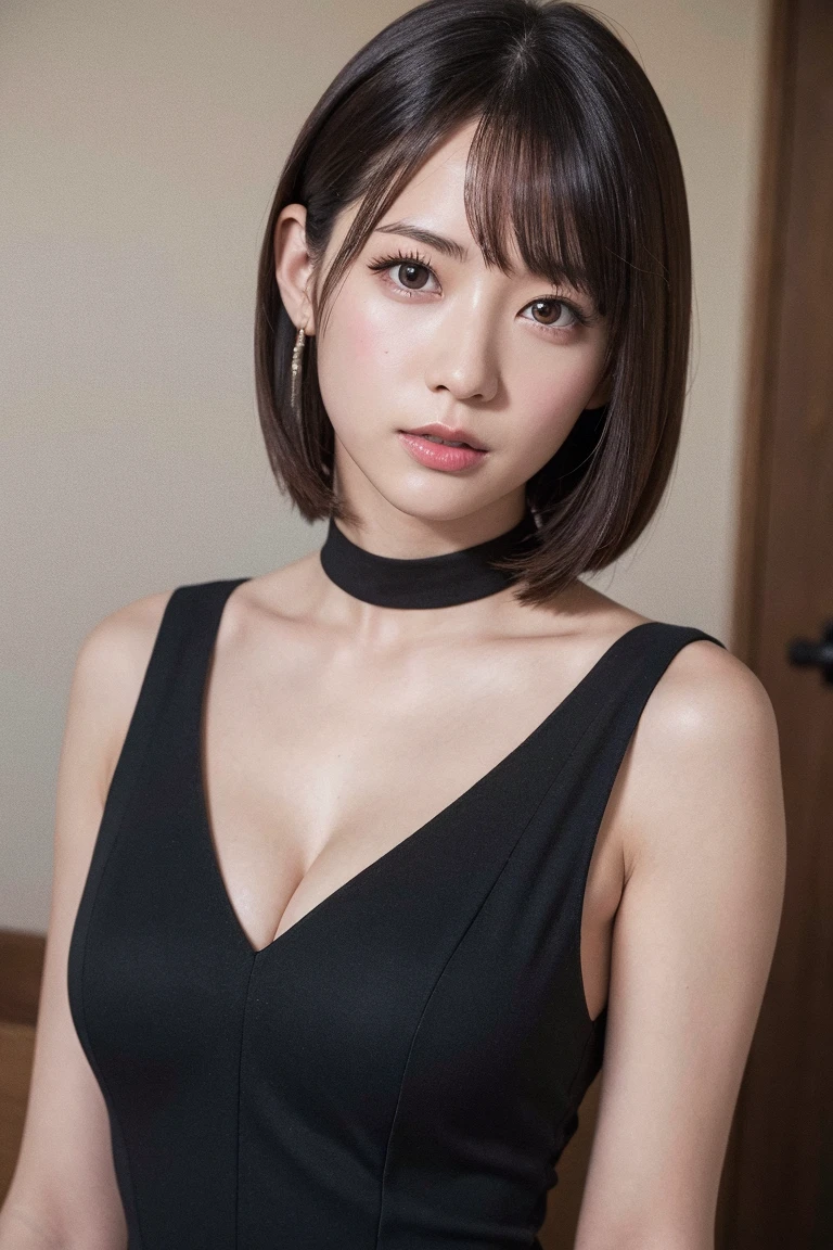 (table top, highest quality、high detail:1.4、very attractive beauty、Adds intense highlights to the eyes、look closely at the camera:1.4、Beautiful woman full of charm、ideal body proportions、perfect anatomy、brunette short bob hair、shiny hair、bangs:2、光沢のあるbangs:2、lip gloss),1 girl, Report, light brown shiny hair, scarf,realistic, looking at the viewer、Please tilt your head slightly, bright colored crystal light blue eyes, short and shiny hair、 chest中央に穴の開いた白いタートルネックの衣装,chestの真ん中に丸い穴のあるセクシーな白いタートルネック ニット セーター、 lips, lip gloss, Upper body、Big eyes、eyelash、face is a little red、embarrassing)、((italian road in winter))、((short hair with Big eyess、Give your students very powerful highlights、{Huge|big|Hugeな|mega} chest:2、very bigger chest:2、look at the audience、very beautiful beauty、show me your ears、long neck、smile a little、beautiful teeth、open your mouth and smile、heart shaped eyes))、28 years old、very cute super model、portrait:2、close your face:2