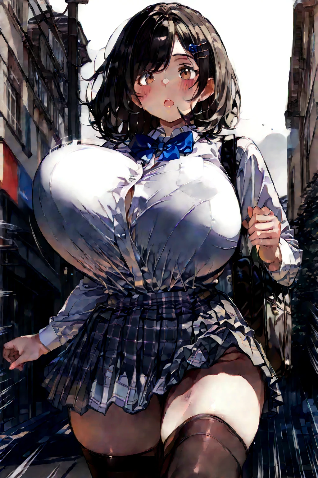 (huge breasts,upturned chest:1.9),Kitasan Black(Horse Girl),Huge breasts,smile、(school uniform)、Cherry blossom trees、Outdoors、A large number of people、(Putting on a collar:1.5)、Earrings、Earrings、bracelet,(masterpiece, Highest quality, Highest quality, Official Art, beautifully、aesthetic:1.2), (Super detailed)、(Nipples:1.5),navel piercing,Shaved,Open your mouth,(Steam is coming out of the body:1.5)、Has cleavage,(Cowboy Shot)、(Beautiful Face:1.5)、(Shirt lift:1.5)、flipping clothes,Upper Body、Exhibitionism,Short skirt、Skirt flipped up、White lace pants、garter belt,Highest quality、Animal ears、Breast milk is coming out、White micro panties、((Exposing the breasts))、(nsfw:1.5)、bright、 exposed、A large number of people、crowd