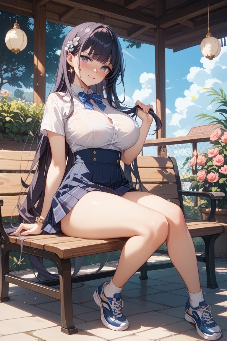 15-year-old student、Two Girls、Alongside、masterpiece、Best image quality、Cute casual clothes、Cleavage、Futomo、mini skirt、Laughter、High resolution、,Perfect Anatomy、Five fingers、8k、Lift up your skirt