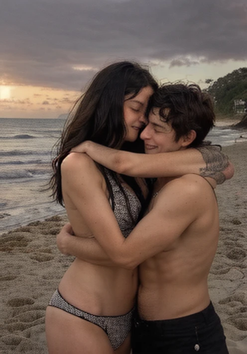 masterpiece, Kareena Kapoor, cute, romantic, best quality, 2others, naked couple, mature, adult, height difference, different pose sexy, smile, happy, love, swirling wind, blue sky, man with short hair, man with big penis, woman with long black hair, woman with huge breast, show pubic hairs, dark hairy pussy, perfect anatomy