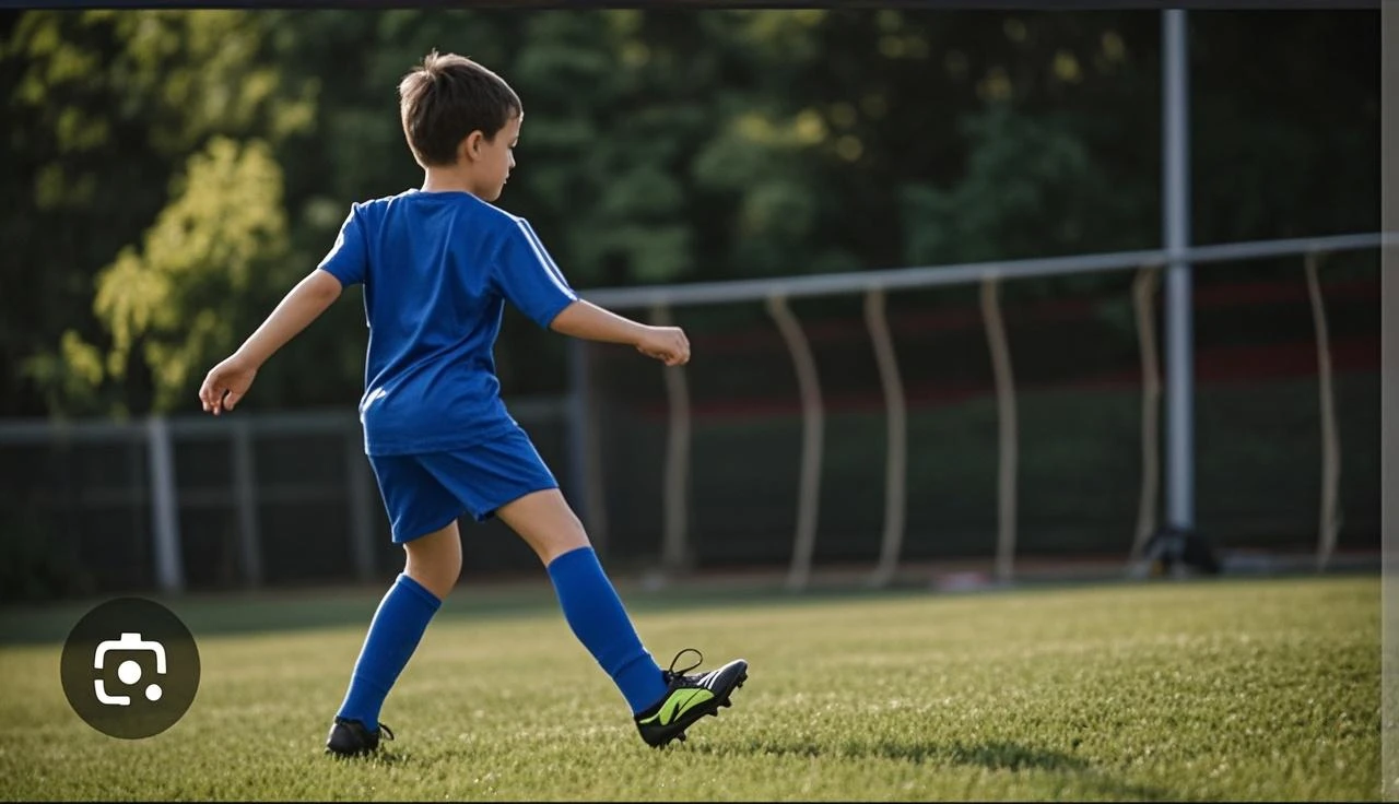 A boy playing football