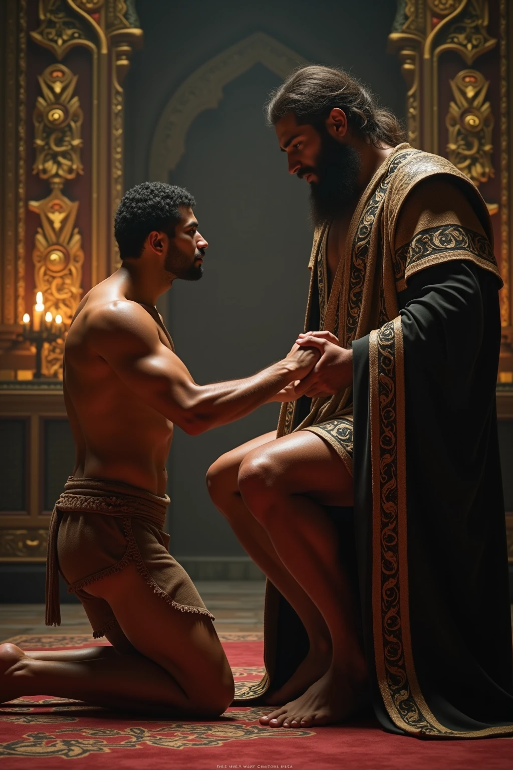 Satan with a giant penis and a handsome body fucking other mans in a curch