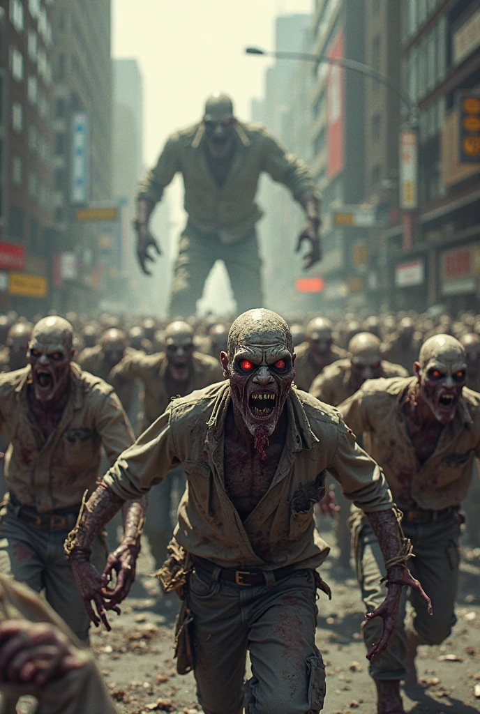 <lora:ApocalypseEngine2:0.9> ((zombie, zombie horde, corpses, blood, gore)),semi-realistic, masterpiece, highres, highly detailed, Post-apoc, postapoc-raider, (crowd, distant_character, battle, warfare, rubble), street, road , ruined_cityscape, weapon, smoke, fog, dust
