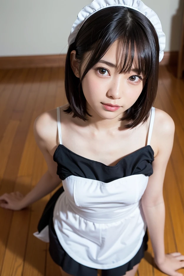 (One Girl:1.3), Cinematic Light, (Tabletop, Highest quality, Highest quality, Official Art, beautifully、aesthetic:1.3), Very detailed,Best details,(Very detailed),((Very delicate and beautiful)), ((Squatting on the floor of the apartment on a dark night)), (Delicate and beautiful eyes)、(slightly red lips:0.8),From above, alone, chest, Silky long hair, (Brown Hair), Casual clothing, Pink lace innerwear, 26 years old, Unsettled Gaze, Torn clothes, Anxious, Embarrassing, (look up:1.4),flat chest,nsfw