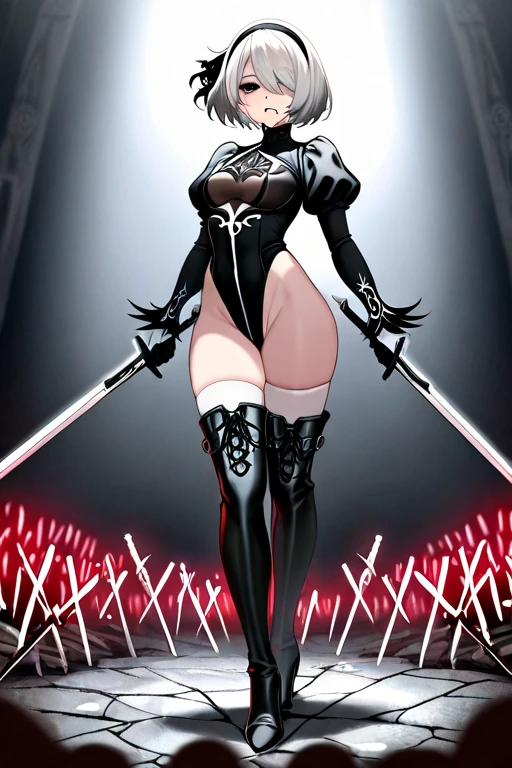 Masterpiece, great black and white anime works, style of Japanese manga masters, black and white art, line art, pen drawing art, a mature woman wielding a huge iron sword (from below: 1.5) (((in the pool: 1.2))) (Full body standing)))) (Solid color steel armor inspired by Victoria's Secret), (Broken + Costume: 1.5) (Full body pose: 1.5), (Krounchana: 1.5) Hips ((Lower chest +Upright under the bra)), (double eyelids) (delicate makeup) (fantasy: 1.2), battle woman, full body armor, fire element, (mythology: 1.5), exposed navel, thong, (large panorama: 4), wide angle, (dramatic: pose), (ethereal: lighting), (mysterious: atmosphere), (complex: details), (carefully designed hair + design), (ancient artifacts), human warrior woman (carefully designed necklace bracelet earrings gemstone pendant inspired by Harry Winston) (Sacred: Light), (Spiritual Essence) (Evocative: Expressive), Long Legs, 180CM Height, (Daring: Brushstrokes), (Epic: Proportional) Masterpiece 16K --s2