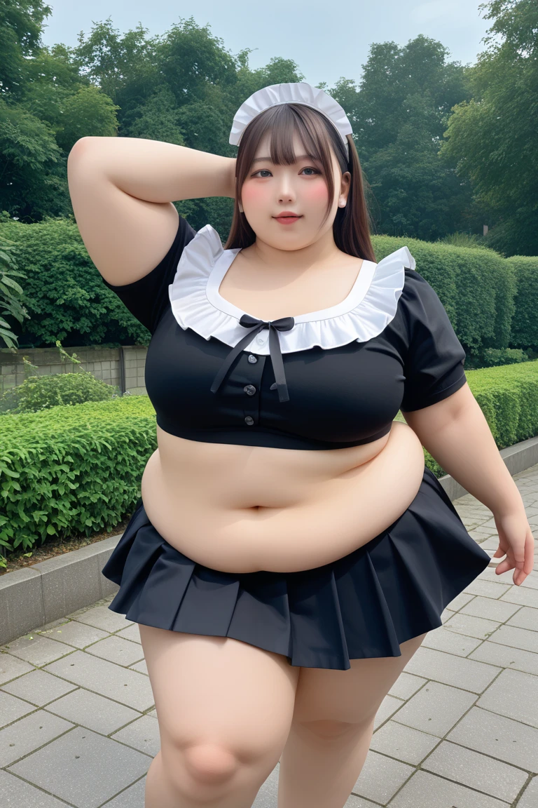 arafed femme dans un haut noir et un short bleu posant pour une photo, son ventre est gros et rond, elle a un gros ventre rond et rebondissant, épais, belle femelle épaisse, la terre mère entièrement figurée, Ventre de femme enceinte, gros estomac, corps épais, hanches les plus larges, ventre exposé, gros plan, photo de la moitié du corps, gros ventre, belle femme bien roulée. Haut velours côtelé, bas jean