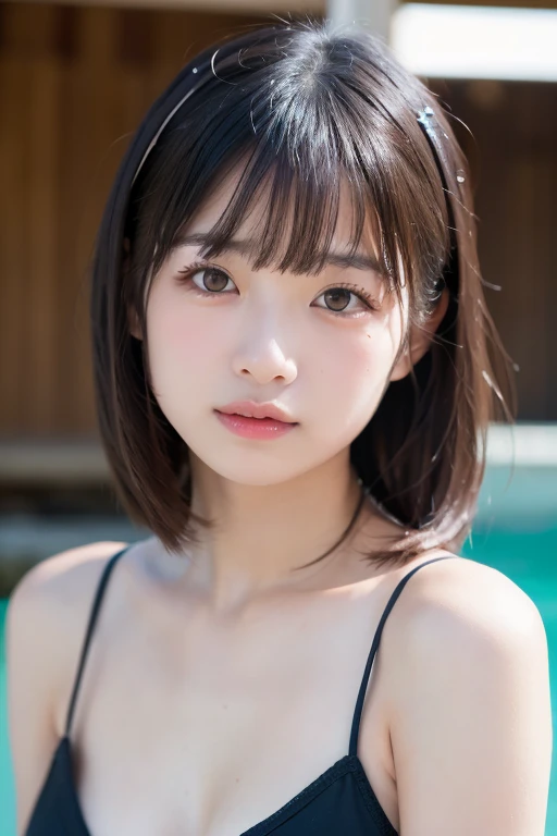 random pose, mix4, (8k, RAW photo, best quality, masterpiece: 1.45), (realistic, photorealistic: 1.37), one girl, cute, cityscape, night, rain, wet, professional lighting, photons mapping, radiosity, physically based rendering, gradient black hair, gray hair, short curly hair, handsome, girl, Deep V-neckline slip dress, top quality photo, high res, 1080p, (clear face), (detailed face description), (detailed hand description), (masterpiece), (exquisite CG), extreme light and shadow, disheveled hair, master work, rich details, (fine facial features), (highest quality photo), (masterpiece), (detailed eyes), look in front of you eyes, fine clavicle, ((large breasts)),