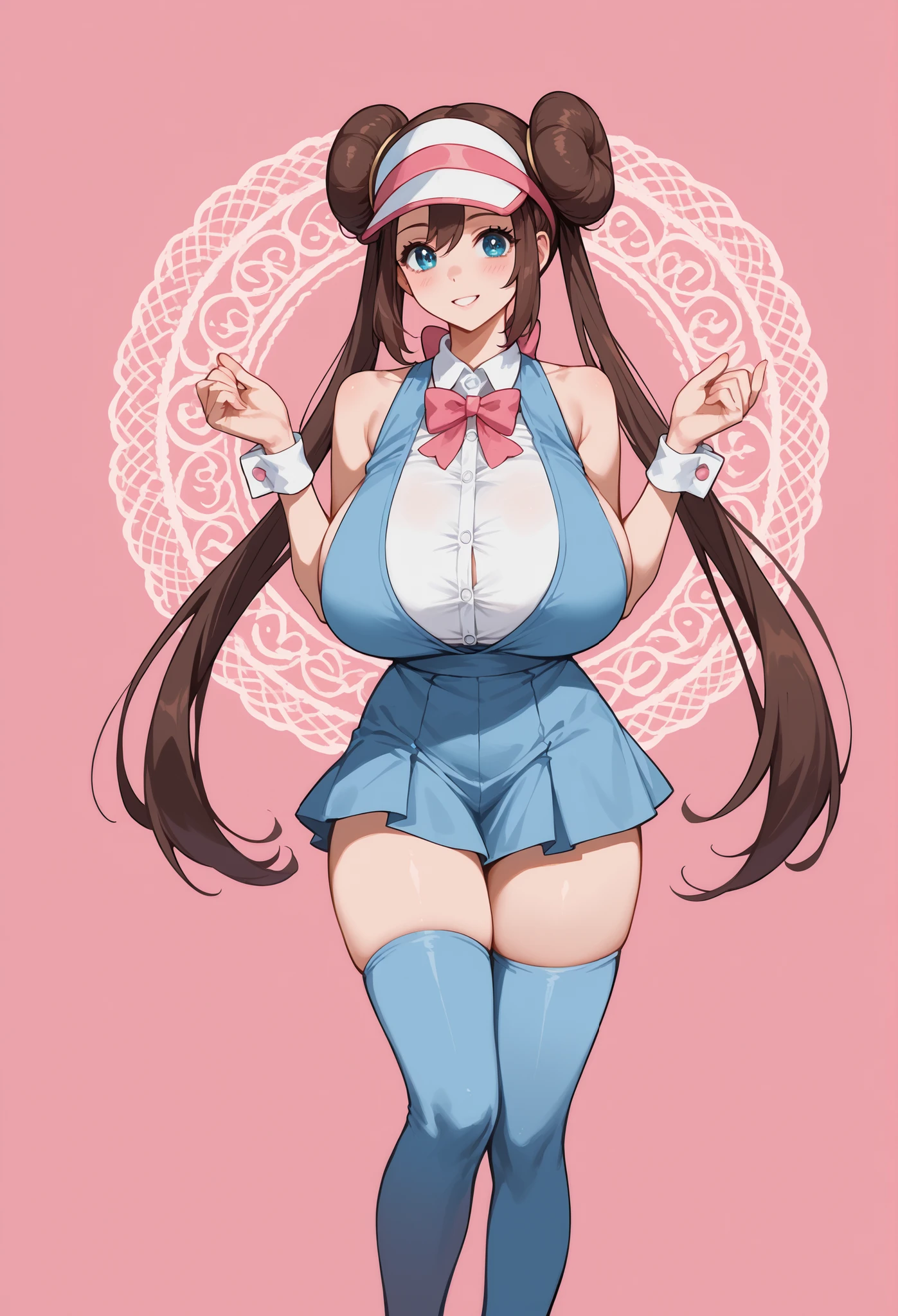 by by buta99, by chelodoy, by spikedmauler, by cervina7, solo, female, standing, looking at viewer, ((hair, snout), lips, eyelashes, eyeliner, big breasts, cleavage, light brown fur, pink eyes, sexy, long brown hair, long wavy hair, skinny, canine, pink, kawaii, tan skin all over, domestic dog, small waist, huge thighs, milf body, , big eyes, kawaii background, pink clothes, brown hair ,kawaii, super kawaii, big hips, kawaii outfit, floppy ears, sexy, nsfw, pink, pink theme, huge , showing, huge thighs, huge hips, shiny, border around body, skinny waist, mini skirt, showing ass, shiny skin, glowy skin, heart pupils, hearts in eyes, pink latex bikini, pink latex, kissing, kiss lips