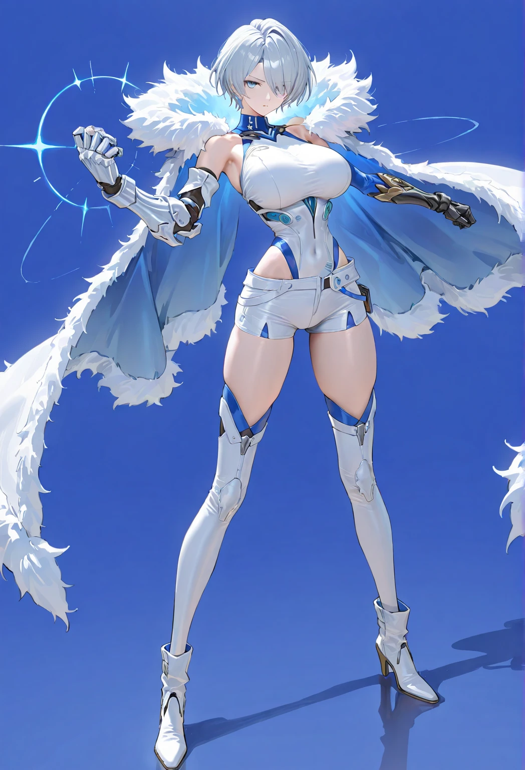 White and Gold, 电影照片whole body女性天使, Her appearance perfectly blends the ancient mystery. Have the face and style of a contemporary supermodel, She exudes a kind of cold and detached beauty, Giant angel feather wings, (Perfect body proportions:2), porcelain impression, (The light of the Alps:1.2), Delicate round face, Platinum White Hair, Eye roll, short nose, thick lips, Protruding chin, Long white hair, Coarse hair, #11: Messy Wavy Hair, Full, large breasts, Elf, earrings, Lavender Satin Lipstick, (fairy lights), （whole body）[(detail:1.2): [ (many small detail:1.3) : [ (many ultrasmall detail: 1.2):(Very detailed ultra-small edges and micro-relief:1.5):0.7 ]: 0.4 ] :0.2]  
