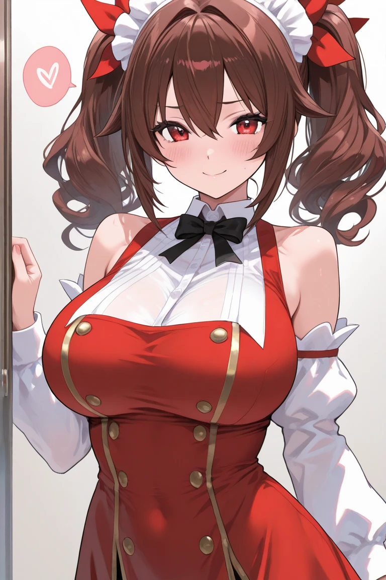NSFW, masterpiece, standing insanely hot (woman 1) using sexy ((((bunny suit)))), ((((cute pose)))), (thin thigths), (fear expression), blushed face, amber eyes,  brown hair, medium boobs, hair tied with a red ribon, bunny ears, abdomen, fishnet tights