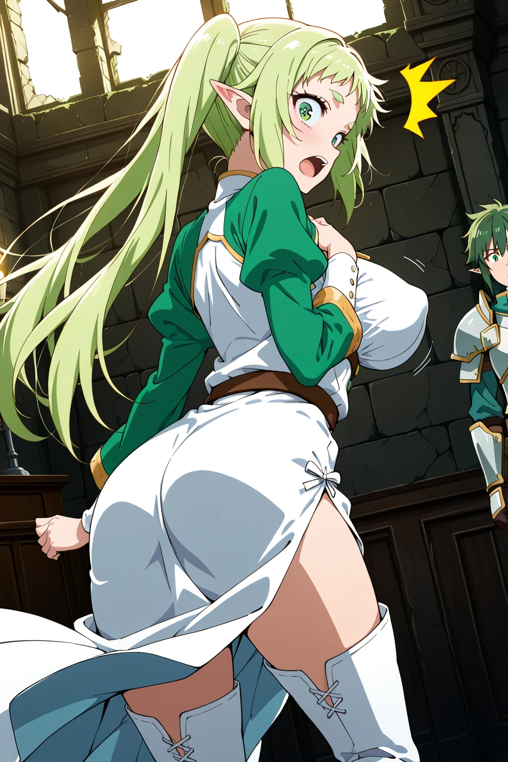 masterpiece, high quality, highres, ((1girl. 3boys, nude, fucking, sex, nsfw, palutena)), kimetsu no yaiba style, anime coloring, long grenen hair, green eyes, ahegao face, big penises, lots of cum, medium perky breasts, huge sexy ass, nipples, penis, (((gangbang, cum on ass, cum on face, cum in vagina))) <lora:kimetsu_no_yaiba_style_offset:1> <lora:PovSpitroastFuck-v1:.5> <lora:palutena_v1:1>