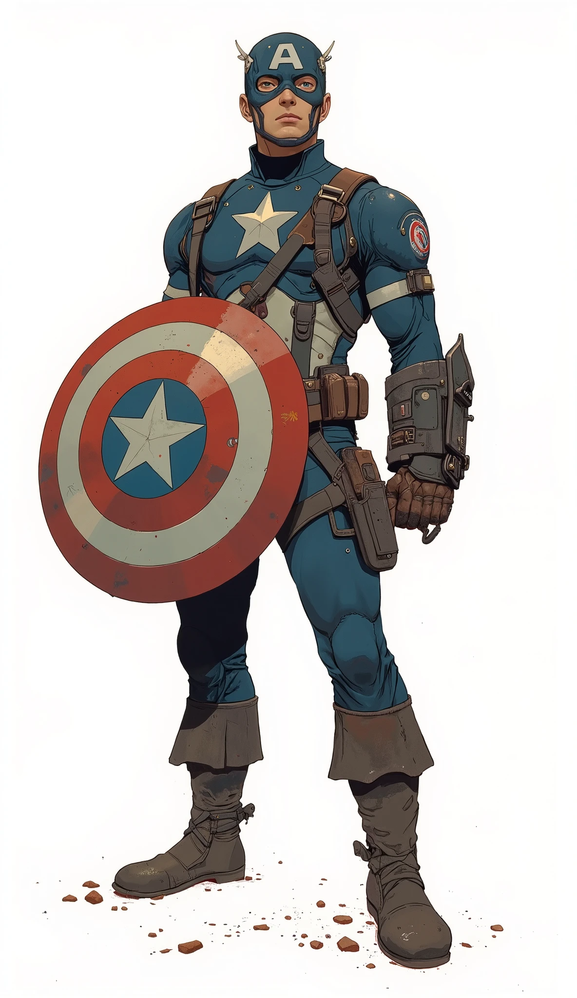 Crie sprites 2d de um heroi, at various angles, he will be a mix of Captain America from Marvel Comics with Link from the game series The Legend Of Zelda, He has a mysterious mark on his arm, which turns out to be the key to using the Artifact of Harmony, Coraggioso, determined, fair, but sometimes impetuous,  16K, best qualityer!