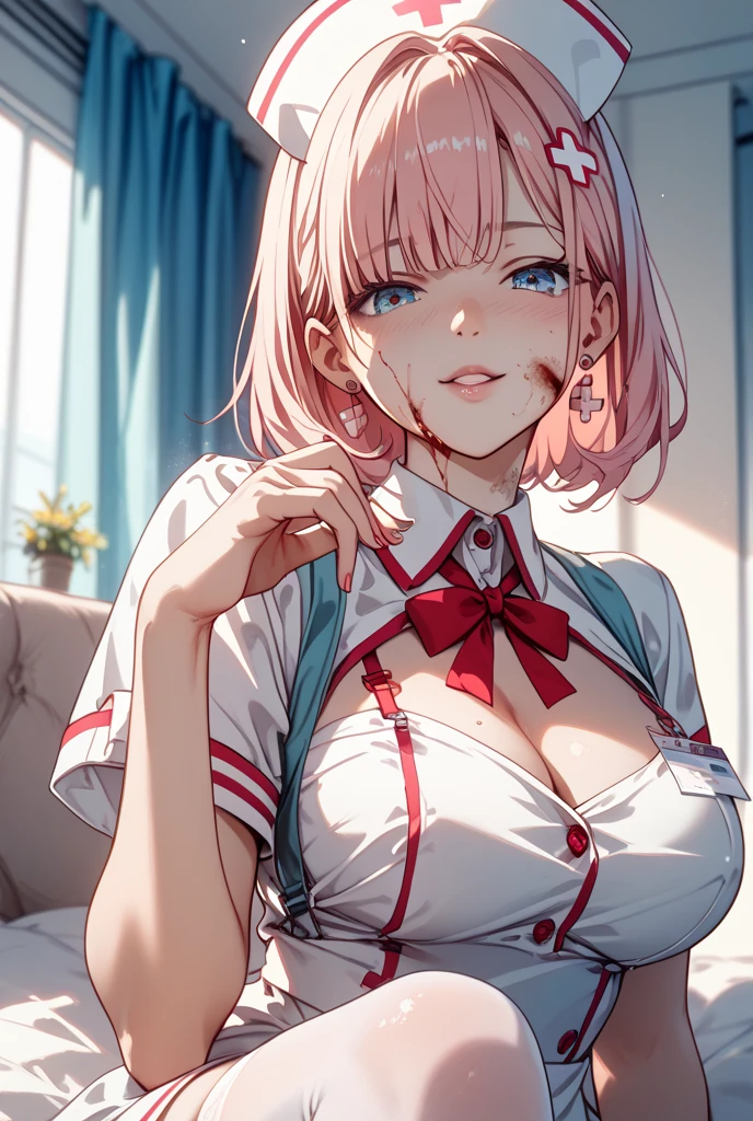 One lady,15yo student,((cum in mouth)) ,(((blushed face))), ((cum on tongue)), ((close up of face))((I'm opening my mouth)),((Uniform with an open chest that shows cleavage))AHE Face,Wet with sweat,