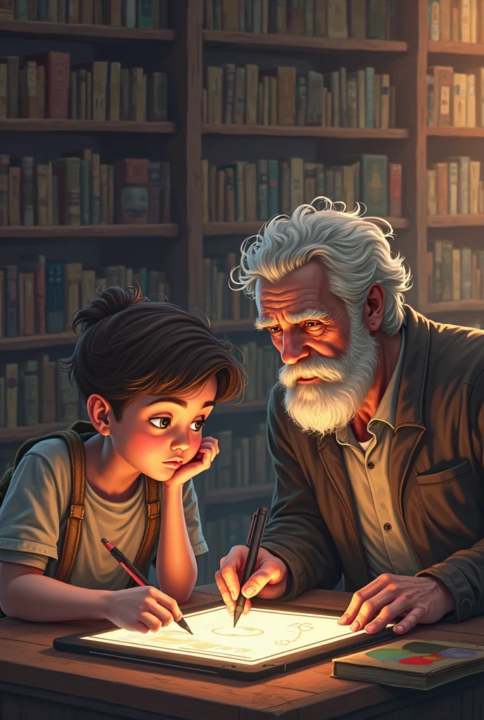 Teacher with student