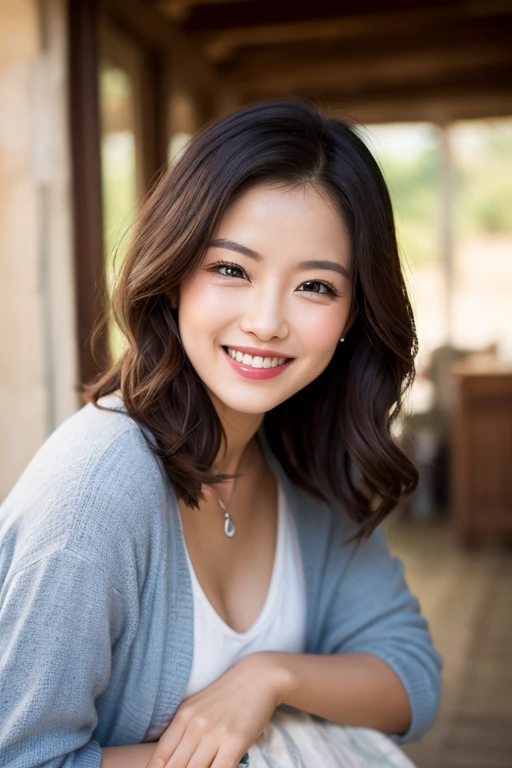 masterpiece,best quality,(Japanese ),((Beautiful girl)),cleavage,indoor,(perfect body beauty:1.2),(shy smile),beautiful teeth,