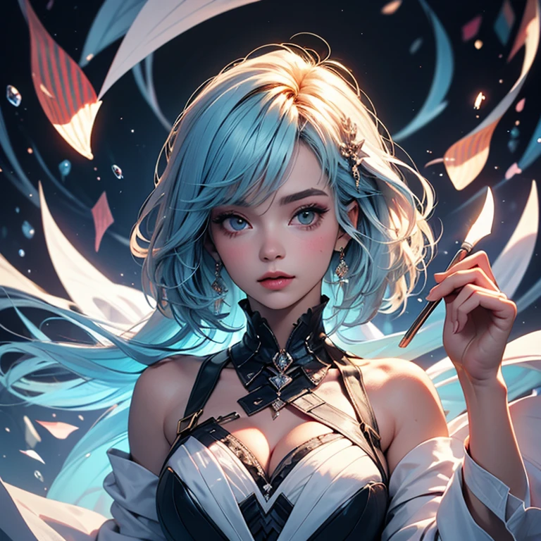 Casual pose, (extremely delicate and beautiful work), (masterpiece), 1girl, girl in white dress, high detail, waist leakage, ponytail twist, feminine expression, clear and beautiful eyes, turquoise pupils, delicate necklace, delicate earrings, fairy ears, simple bokeh background, extreme detail description, absolutely beautiful and charming, super fine painting, delicate face, delicate body, delicate collarbone, cute lips, big breasts, bikini, beautiful breasts, soft back, mix4, (8k, RAW photo, best quality, masterpiece: 1.2), (fidelity, fidelity: 1.37), 1girl, cute, cityscape, night, rain, wet, professional lighting, photon mapping, radiosity, physically-based rendering, --auto --s2