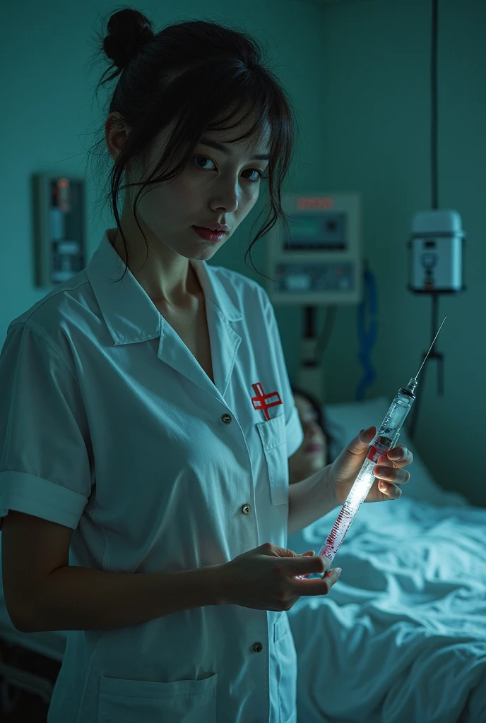 masterpiece, highest quality, (solo focus), (perfect face:1.1), (high detail:1.1), (hyper detailed eyes),Male patient on operating table、Bright torture chamber、High School Uniform、1XGALX Mistress 、performing abdominal dissection 2、(Sadistic schoolgirl opening her laparotomy:2)、1XGメンバーミストレス with scalpel for surgical surgery、A crazy smile、Look at viewers、Enjoying pulling out the internal organs