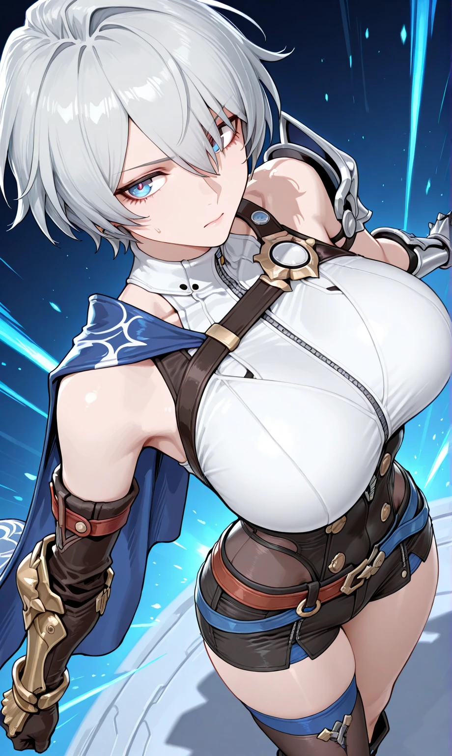 masterpiece, mountainous horizon Upper body, big breasts, ((((((White bikini armor with transparent nipples)))))), nsfw, , 1 boy,blonde yellow eye, ((((((hair over one eye,)))))), Braidスタイル, spike hair, dull bangs, bob hair, Braid, Ahoge, cute eyes looking at the viewer ((from front)), open mouth, scared, orgasm, ((abs)) ahegao, ((looking up:1.3))), (face close up:1.3 orgasm, scared, (((no pupils))), simple eyes, restrained, Are standing, (fang), ((simple eyes)), (((((punching))))),