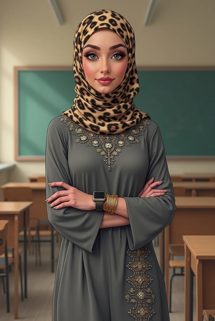 The most beautiful,thin,most pretty and clever Asian muslimah adult girl wears clouded leopard print lycra turtleneck unitard catsuit covered with spots.She always wear clouded leopard print lycra dancewear stretchy square hijab covered with many spots.She reads a lot of storybooks