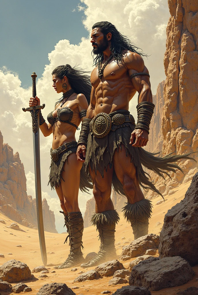Hyperrealistic art of <lora:Conan the Barbarian SD1.5:1.2>
Conan the Barbarian a bodybuilding ribbed shredded man with a sword standing in front of a giant monster, Extremely high-resolution details, photographic, realism pushed to extreme, fine texture, incredibly lifelike
