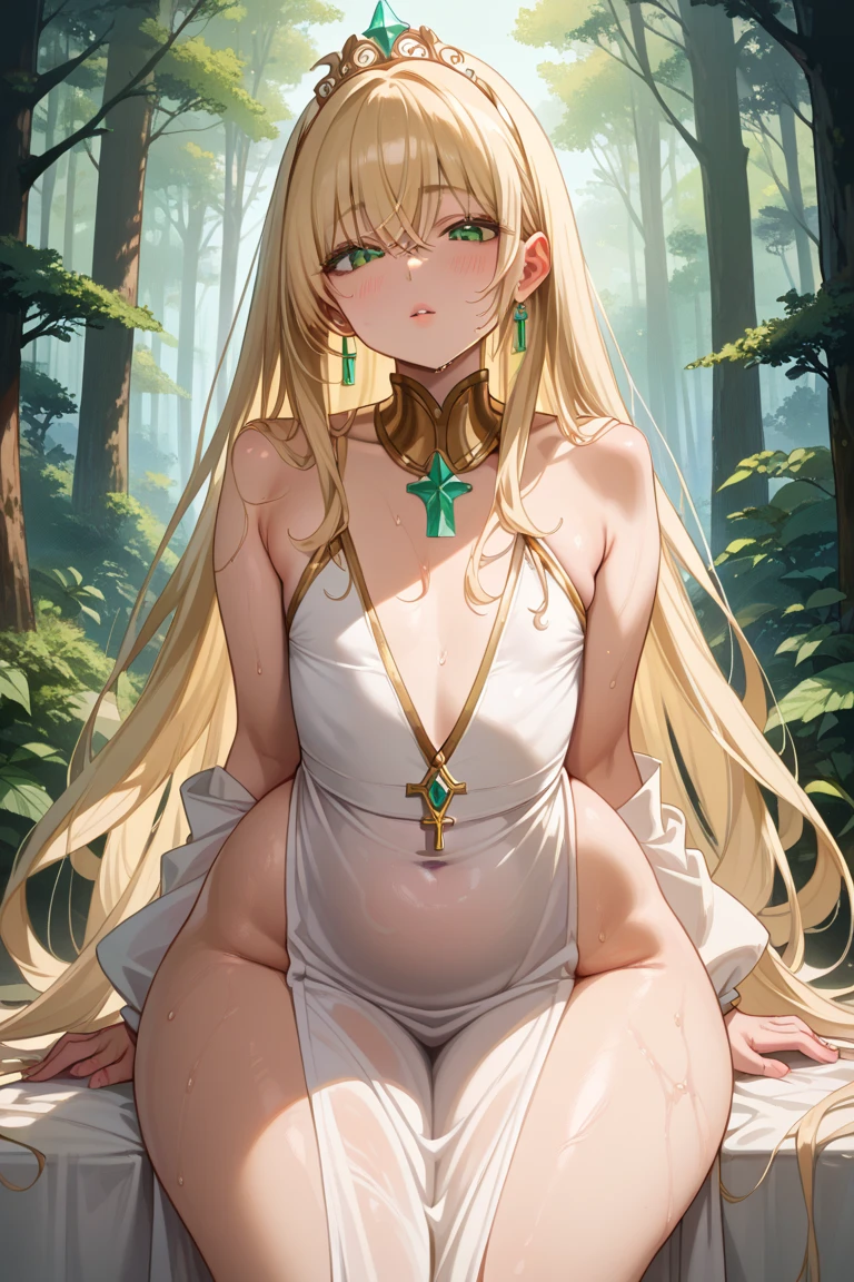 (masterpiece:2.0)、(top-quality:2.0)、(hight resolution:2.0)、8K、((((pissing))))、Right in the middle of the path、Wagas、on the road、main street、crouching down、(((Exposing your)))、((((fullnude))))、embarrassed from、distressed face、all-fours、Legs spread wide、(A large amount of pale yellow, smooth liquid is coming out of her pussy.)、Flushing on the face、Genital exposed、Muscle exposure、(((huge-breasted)))、((G Cup Breasts))、teats、Hard nipples、(((Midday Shiina)))、flaxen hair、(Public Presence)、(((I have a lot of pubic hair.)))、Hair growing on the pubic area、((Firm chest))