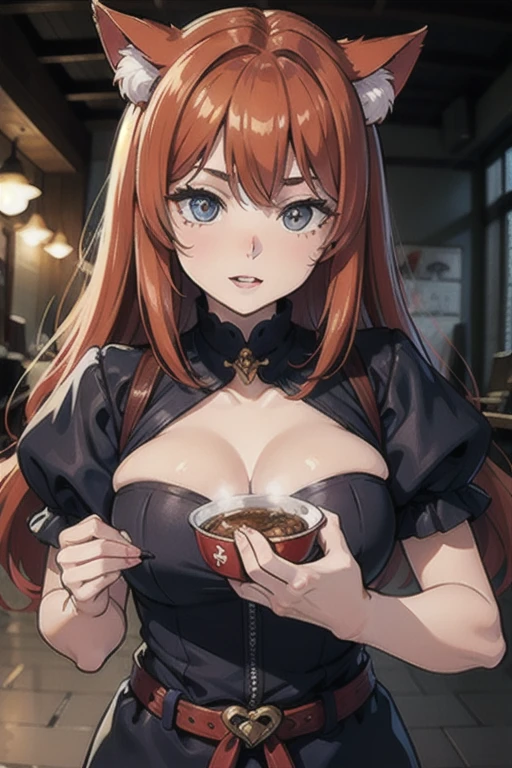 score_9, score_8_up, score_7_up, cute, Kamado Nezuko, one breast out, 1girl, solo, breasts, blush, nipples, indoors, large breasts, black dress, dress, closed mouth, collarbone, upper body, pov across table, fancy restaurant, (Extremely detailed background), night-time, night, dark, 10pm, solo, wine, food on plate, big nipple, big areola, nervous, sweating, looking at viewer,