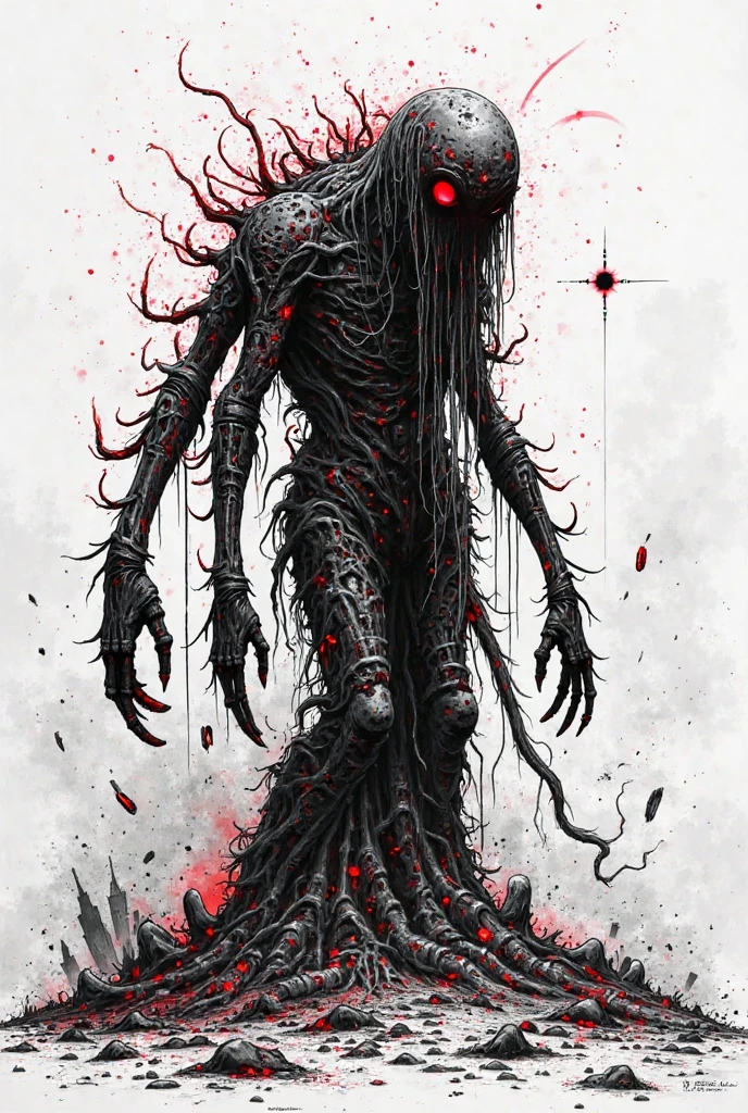 horror art, wide angle from the purgatory, madness, complex biomechanicals monuments, sculptures of evil, tombs, biomorphic beings from the 4th dimension, spiked walls, artstation, uhd, unreal engine, line art drawing style.