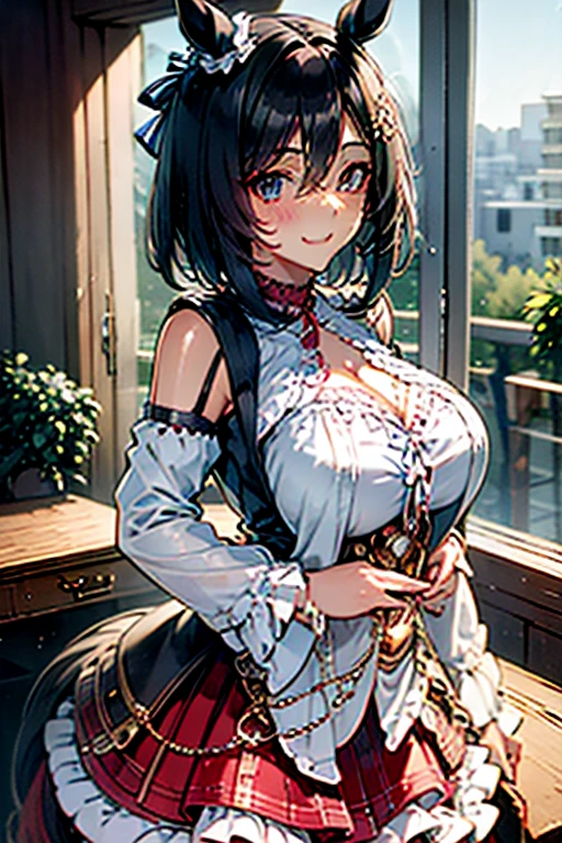 ((top quality)), ((masterpiece)), (detail), high resolution, perfect face, detailed eyes, fine eyes, 1 beautiful girl, Victorian blouse, medium breasts,