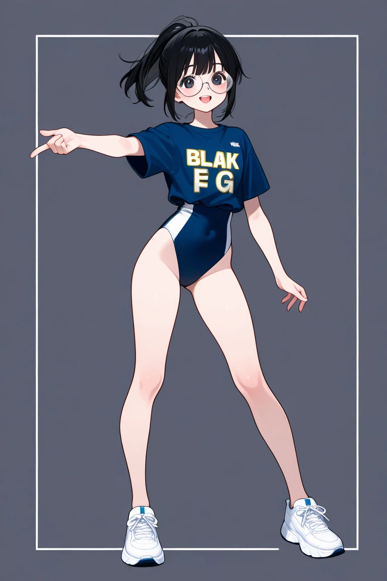 (masterpiece, best quality:1.2), Shader, High contrast, behind shot, 1girl, kawaii, (super big breasts, micro waist, very long legs:1.4), Black hair, short bob hair, short height, scrawny and thin body, Light Skin, cute big eyes, cute beautiful thin face, Gym clothes, pigeon-toed, wet and sweaty, visible ribs, V sign, Trembling