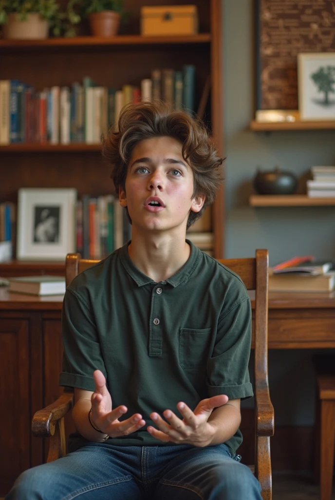14 year old book hair man