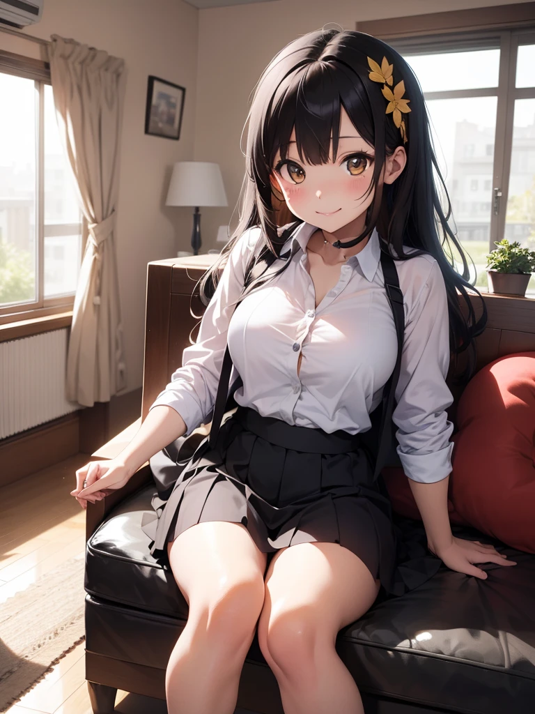 very cute and beautiful girl,(Very detailed美しい顔), (smile),blush,Black Hair,Seraphim,(White Shirt、Pleated navy blue pread your legs、Squat)、Sitting、(From below)、(Black tights、Lacy white panties), Country road, (Highest quality,masterpiece:1.0),Absurd,High resolution,Super detailed,Very detailed,32K,8k resolution, Intricate details,Movie Scenes,Detailed Background,alone,Dynamic Angle,