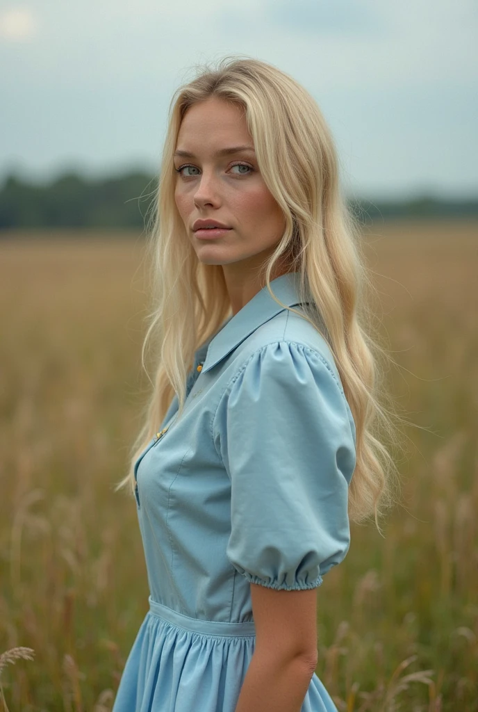 Blond woman in the field