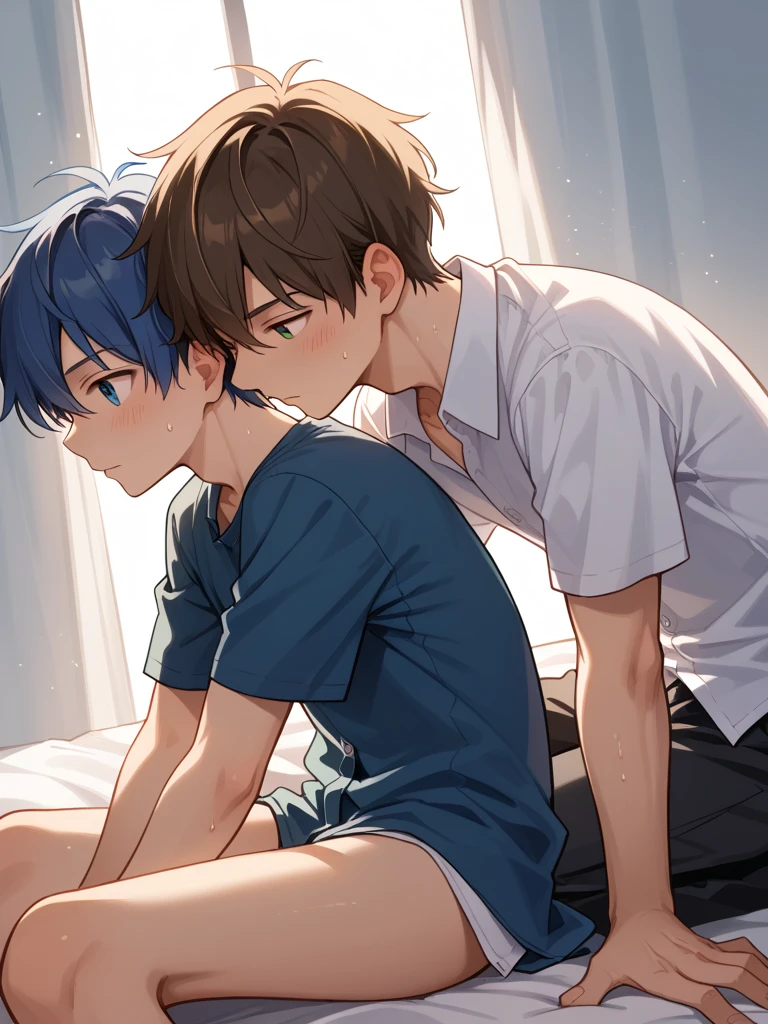 score_9, score_8_up, score_7_up, source_anime, ((shota)), 2boys, huge penis, pov, blowjob, fellatio, sucking cock, sucking penis, oral, oral sex, indoors, kneeling, on knees, worship, cock worship, huge penis, looking at viewer,, looking up, femboy, otoko no ko, ikuchan, giant penis