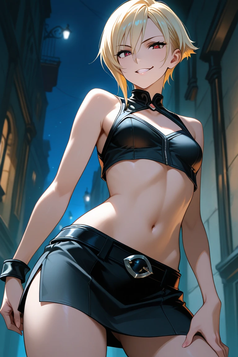 Android 18, showing armpits and pussy half naked.