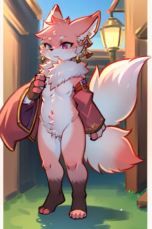 furry male cub boy, short-height squishy body, sacred innocent boy, albino white snow rabbit boy, waiting his partner, mini boy, open mouth, admirable and priseworthy boy, innocent naive boy, red eyes, backlight, holy light from above, shiny llight, best quality, masterpiece, ephemeral boy, looking at viewer with his teary eyes, polite boy, silver necklace, silver metal bracelet, silver metal anklet, large white belt, piercing, transparent veil for the bride, very small sacred pure white loincloth, very short height, cub baby boy, toddler boy, smiling, wedding, spreading arms, opening arms, teary eyes, joyful face, close-up, waiting to hug, tear, long transparent flowery veil jumping into hug, jump hugging, arabian night, night sky, moonlight, looking up, from higher point of view