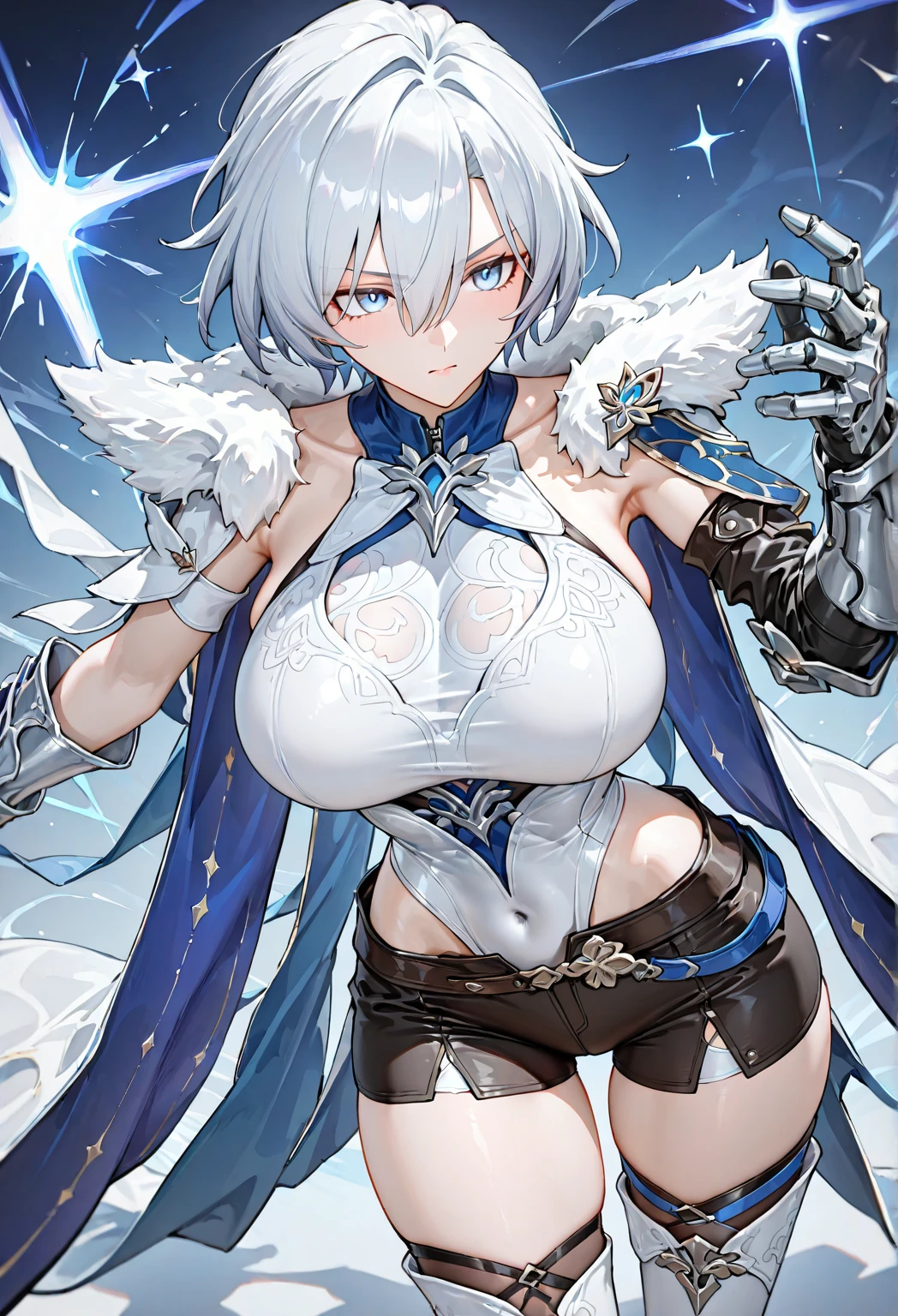 chica deminio de hielo, tetas grandes y un parche en el ojo izquierdo