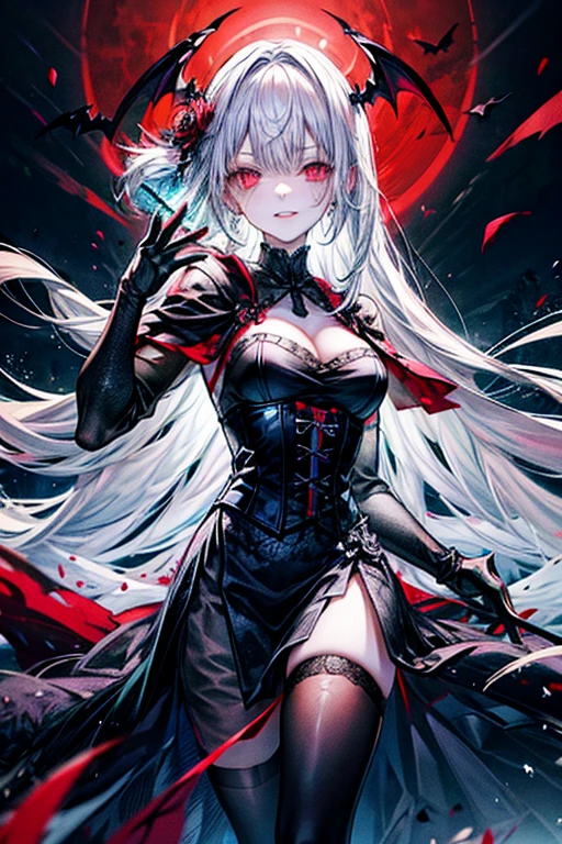 (extremely detailed CG unity 8k wallpaper),(masterpiece), (best quality), (ultra-detailed), (best illustration),(best shadow), (sharp eyeliner, eyeshadow, detailed eyes:1.1),, ,BREAK, IWS2000,  women, black short hair, red eyes, evil face, black maid, assassin