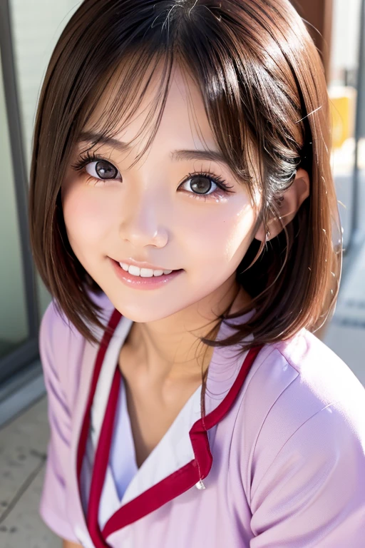 Close-up of a woman with short hair and a silk shirt, Photorealistic Animation, sakimi chan, Real life anime girls, Girl cute beautiful face, kimi takemura, Real young gravure idol, My motto is Teshirogi, Cute realistic portrait, For whom?, Face that faithfully reproduces the face of LoRA, High resolution, Very detailed, Natural Bangs, highest quality