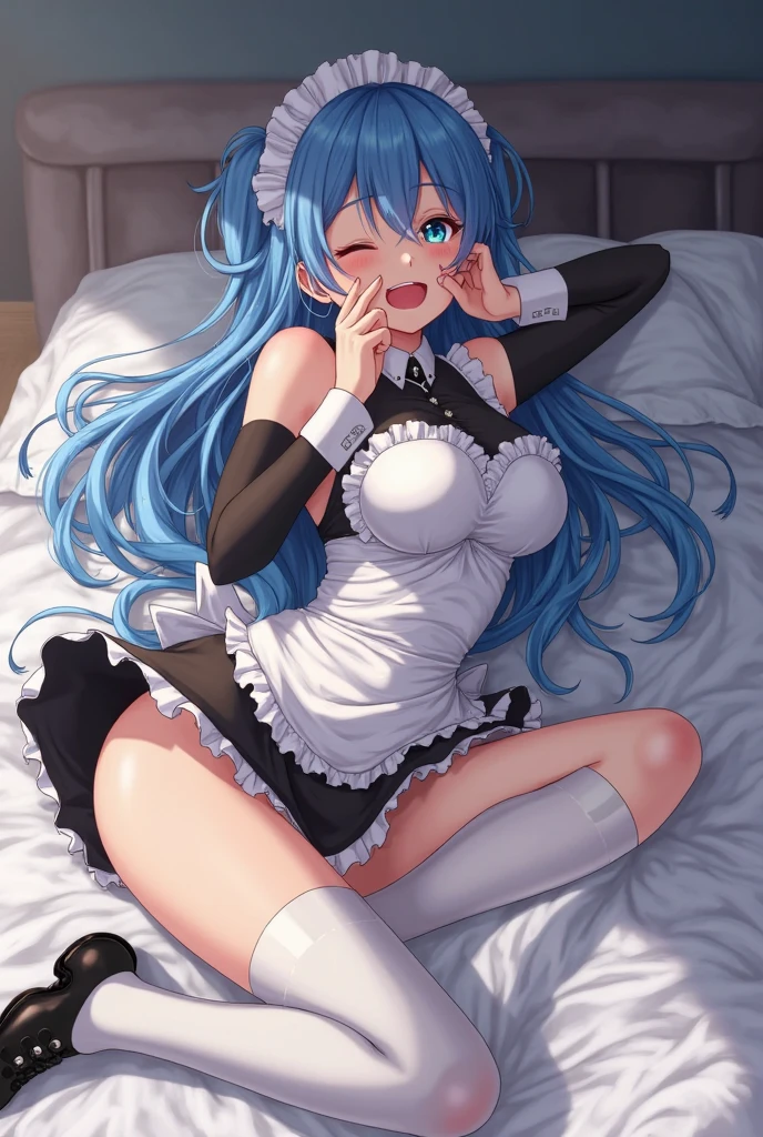 NSFW,masterpiece,Highest quality,High resolution,Super detailed,Roxy Migurdia\(Mushoku Tensei ~If you go to another world, you'll get serious~\),Small breasts,Blue Eyes,Blue Hair,Long Hair,Braid,Twin Blade,(Quality Wedding Dresses),Embarrassed,excited,??????,Smirking face,blush,Sweat,??????,??????,(Squirting),Ahegao,Roll your eyes、squint,(Bad looking middle-aged man),Having intense ???,Insert,????????,(??? slave),(Falling into Pleasure),Mansion at night,Luxury Bedroom,Overlooking