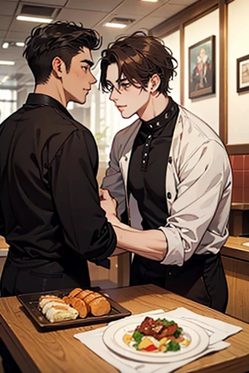 there is a man sitting at a table with a plate of food, thawan duchanee, taken in the early 2020s, handsome chad chin, ramil sunga, shot on leica sl2, inspired by Rudy Siswanto, looking away from camera, style of ade santora, looking serious, instagram post, nivanh chanthara